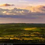 Le colline dorate al tramonto